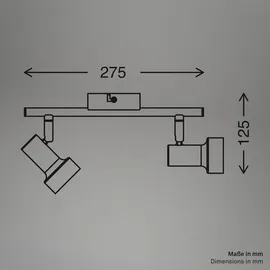 Briloner Deckenlampe 2-flammig schwenkbar 27,5 cm Altweiß