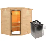 Karibu Elea inkl. 9 kW Ofen + int. Steuerung + Dachkranz