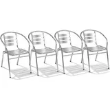 Mojawo Gartenstuhl 54 x 57 x 45 cm grau/silber 4 St.