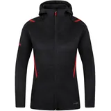 Jako Challenge Kapuzenjacke Damen schwarz meliert/rot 34
