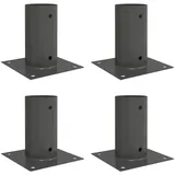 vidaXL Runder Bodenanker 4 Stk. Anthrazit 15 x 15 x 15 cm Metall