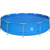 Avenli Frame Stahlrahmenpool Rund 420 x 84 cm Blau ohne Pumpe mit Reparaturset