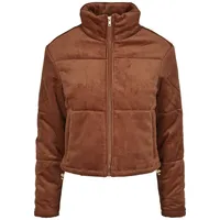 URBAN CLASSICS Ladies Corduroy Puffer Jacket - Braun