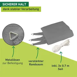 WINDHAGER Sonnensegel Capri grau 4 x 4 x 4 m