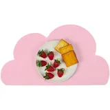 Relaxdays Platzdeckchen für Kinder, Wolke, rutschfest, abwaschbar, Tisch Silikonmatte Baby, B x T: 47 x 26,5 cm, rosa