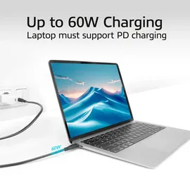 Act USB-C-Kabel 5 m kompatibel mit Monitor, Laptop, SSD Schwarz
