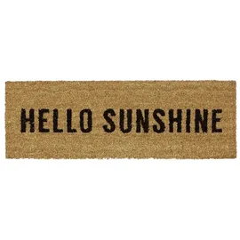 Relaxdays Fußmatte schmal HELLO Sunshine, Hellbraun,Schwarz