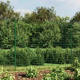 vidaXL Maschendrahtzaun mit Bodenhülsen 1,8 x 25 m Grün