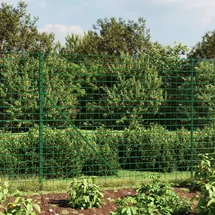 vidaXL Maschendrahtzaun mit Bodenhülsen 1,8 x 25 m Grün