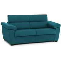 2-sitzer Schlafsofa Fisciano, Schlafsofa Fürs Wohnzimmer, Gepolstert, Abnehmbar, 100 % Made In Italy-qualität, 205x95 H100 Cm, Hellblau - Dmora