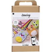 Creativ Company DIY Sets Filz & Fleece Starter Kreativ Set Nähen, Teddybären, Kreativ Box