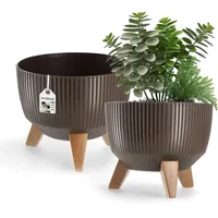 Kadax Blumentopf aus Kunststoff mit drei Einsteckstützen, 24 cm,