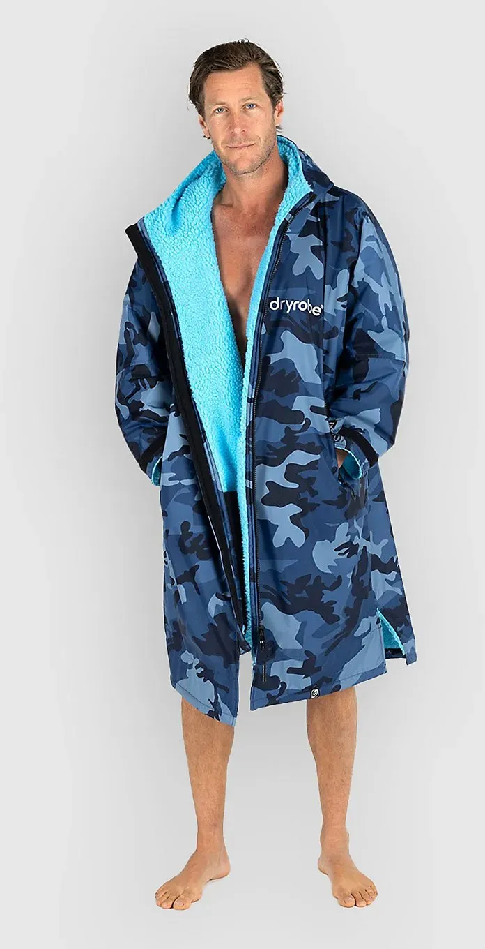 Dryrobe Advance Long Sleeve Surf Poncho blue camo blue Gr. L