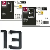 Paulmann Bundle Solar LED Hausnummernleuchte Nummer 13 - Schwarz
