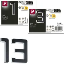 Paulmann Bundle Solar LED Hausnummernleuchte Nummer 13 - Schwarz