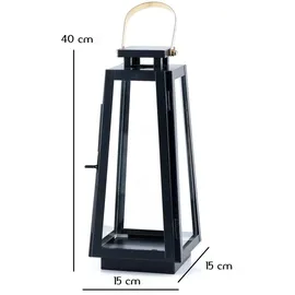 Marrakesch Orient & Mediterran Interior Laterne Metall 40 cm 2er Set schwarz