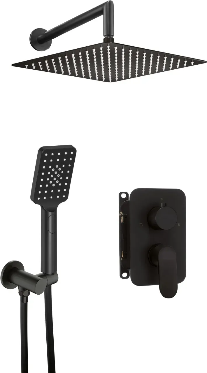 Neuesbad Serie 100 Unterputz Dusch-Set, Oberfläche: schwarz matt  NB1DEBXYZNGAM1