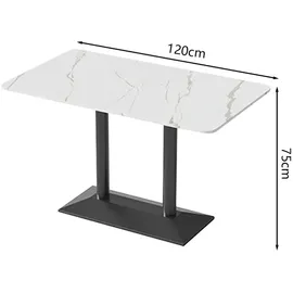 360Home Esszimmertisch 120 x 75 x 60 cm schwarz/weiß