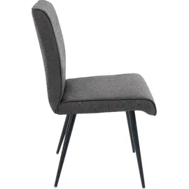 K+W Komfort & Wohnen 4-Fußstuhl K+W KOMFORT & WOHNEN "Giacomo I", grau (schwarzgrau, schwarz), B:48cm H:91cm T:60cm, Stühle, 4- Fußstuhl mit umlaufenden 4mm Keder am Rücken und Sitz, Metallfüße