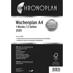 CHRONOPLAN Kalendereinlage 2025 Wochenplan A4