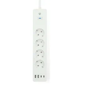 Nedis SmartLife Power Strip - / Hybrid (CEE 7/7) / USB A 3680 W m White