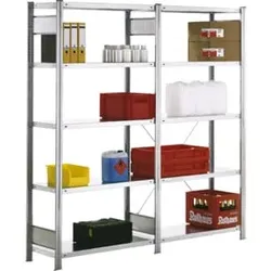 Regalwerk BERT-Standardregal Grundfeld  HxBxT 2000x1285x300 mm  Stecksystem  RAL 7035