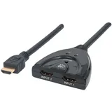 Manhattan 207416 2 Port HDMI-Switch LED-Anzeige, 3D-Wiedergabe möglich, vergoldete Steckkontakte 10