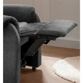 Livetastic Fernsehsessel Nino Dunkelgrau Velours