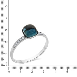 Diamonds by Ellen K. 585 Gold Blautopas Diamant 0,054ct.