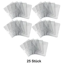 Ausweishülle / Kartenhalter  / Kunststoffhalter, für Namenschilder, horizontal tragbar, Langloch, zwei Rundlöchern, Farbe: transparent - 25 Stück
