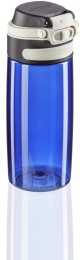 Leifheit Tritan Flip Trinkflasche, 550 ml, Komfortable und nachhaltige Getränkeflasche für den täglichen Gebrauch, Farbe: dunkelblau