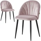 Samt Esszimmerstuhl Lila Schwarz | Glamour Stuhl Velours modern Royal