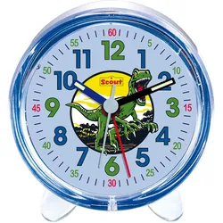 Quarzwecker SCOUT "Dinosaurierwecker, Favorit, 280001044", blau, Wecker, Kinder, Kinderwecker, Lernwecker,Geschenkidee, Kinderzimmer, Schulanfang, Dino