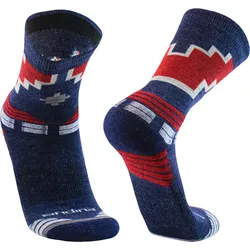 Alpaka Merino Wandersocken: COSMOS Gepolsterte Trekking Thermosocken Unisex. dunkelblau 39/42