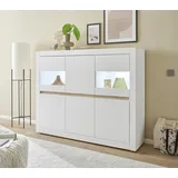 INOSIGN Highboard »Chester, moderne Kommode, Schrank mit Stauraum, Sideboard in Weiß Matt«, B/H/T: ca. 165x132x42 cm breit, weiß