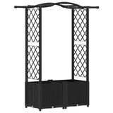 vidaXL Hochbeet mit Rankgitter und Dach 125 x 40 x 138 cm Schwarz