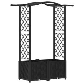 vidaXL Hochbeet mit Rankgitter und Dach 125 x 40 x 138 cm Schwarz
