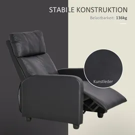 Homcom Relaxsessel Ruhesessel mit Liegefunktion Kunstleder