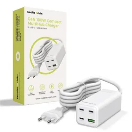 mobile origin GaN 100W Compact MultiHub Charger PW18 with 3x USB-C + USB-A