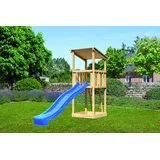 KARIBU Spielturm Pultdach Set Rutsche Blau