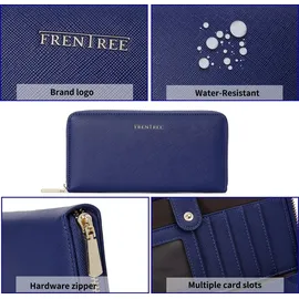 Frentree Frentree® Clutch Geldbörse Damen - Portemonnaie Damen 100% mit 16 Kartenfächern und Smartphonefach Herbst- und Winterfarben - Royalblau