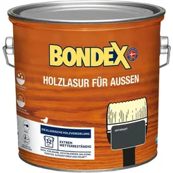 Bondex Holzlasur für Außen, witterungsbeständig, Holzschutz, UV-Schutz, Anthrazit, 2,50 l