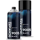 MICROTEC® Sprühlack | 400ml | hochwertiges Acryllackspray | matt oder glänzend | Sprühfarben für Metall, Holz, Kunststoff u.v.m. | große Farbauswahl (Schwarz glänzend - RAL 9005)