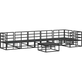 vidaXL Garten-Lounge-Set 7-tlg. schwarz Aluminium