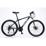 Lauxjack Fahrrad Herren, Damen, und Jungen, 26 Zoll, Shimano 21 Gang, Kettenschaltung, Mountainbike, Blau-Schwarz