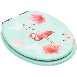 vidaXL Toilettensitz MDF Flamingo Blau