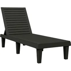 vidaXL Sonnenliege Schwarz 155x58x83 cm Polypropylen
