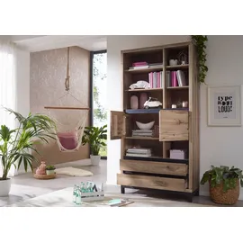 Massivmoebel24 Bücherregal 100 x 40 x 200 cm Bianco geölt