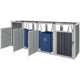 pro.tec Mülltonnenbox Tarbek für 4 Tonnen Stahl verzinkt Anthrazit 121x292x82cm