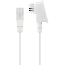 goobay 60676 Routerkabel, Telefonkabel, Anschlusskabel für DSL/ADSL/VDSL, TAE-F Stecker auf RJ45 Stecker weiß, 20